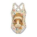 Girls One Piece Swimsuits Axolotl Cross Back Swimwear Beach Summer Quick Dry Beach Bathing Suit
