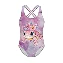Girls One Piece Swimsuits Axolotl Cross Back Swimwear Beach Summer Quick Dry Beach Bathing Suit