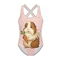Girls One Piece Swimsuits Axolotl Cross Back Swimwear Beach Summer Quick Dry Beach Bathing Suit