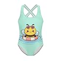 Girls One Piece Swimsuits Axolotl Cross Back Swimwear Beach Summer Quick Dry Beach Bathing Suit