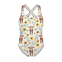 Girls One Piece Swimsuits Axolotl Cross Back Swimwear Beach Summer Quick Dry Beach Bathing Suit