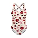 Girls One Piece Swimsuits Axolotl Cross Back Swimwear Beach Summer Quick Dry Beach Bathing Suit