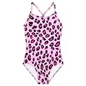 Girls One Piece Swimsuits Summer UPF 50+ Quick Dry Beach Bathing Suit Cross Shoulder Strap Swimwear 2-10 Years