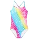 Girls One Piece Swimsuits Summer UPF 50+ Quick Dry Beach Bathing Suit Cross Shoulder Strap Swimwear 2-10 Years