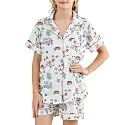 Girls Pajamas Sets, Kids Monkey Button Down Sleepover Loungewear