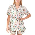 Girls Pajamas Sets, Kids Monkey Button Down Sleepover Loungewear