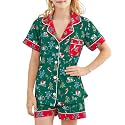 Girls Pajamas Sets, Kids Monkey Button Down Sleepover Loungewear