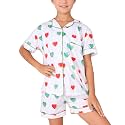 Girls Pajamas Sets, Kids Monkey Button Down Sleepover Loungewear