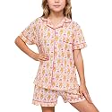 Girls Pajamas Sets, Kids Monkey Button Down Sleepover Loungewear