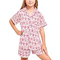 Girls Pajamas Sets, Kids Monkey Button Down Sleepover Loungewear
