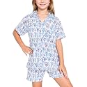 Girls Pajamas Sets, Kids Monkey Button Down Sleepover Loungewear