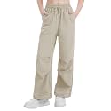 Girls Parachute Cargo Pants Drawstring Waterproof Causal Hiking Pants for Girls Pockets Lightweight Running Joggers