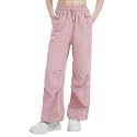 Girls Parachute Cargo Pants Drawstring Waterproof Causal Hiking Pants for Girls Pockets Lightweight Running Joggers