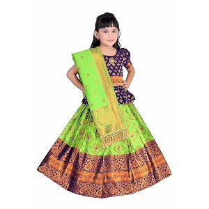 Girls Pattu Pavadai Ready to Wear Lehenga
