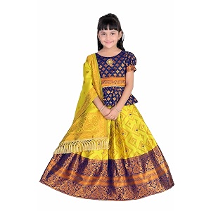 Girls Pattu Pavadai Ready to Wear Lehenga