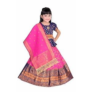 Girls Pattu Pavadai Ready to Wear Lehenga