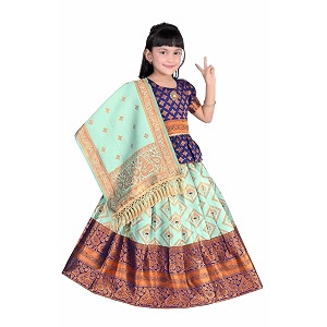 Girls Pattu Pavadai Ready to Wear Lehenga