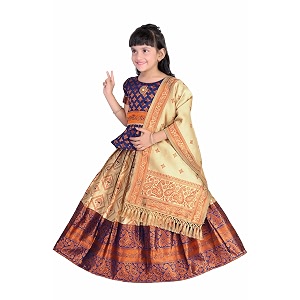 Girls Pattu Pavadai Ready to Wear Lehenga