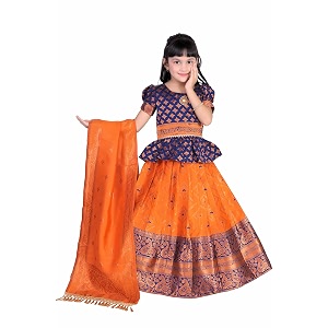 Girls Pattu Pavadai Ready to Wear Lehenga