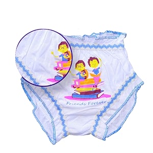 Girls Premium Cotton White Panties Bloomers Pack