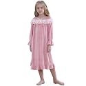Girls Princess NightgownWinter Long Sleeve Flannel Nightdress