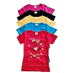 Girls Printed Cotton Half Sleeve Regular Fit