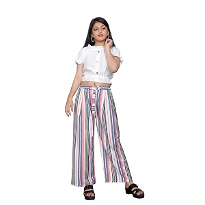 Girls Printed Floral Designer Top Palazzo