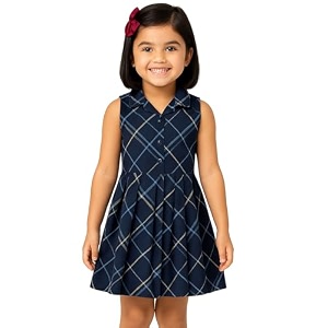 Girls Printed Knee Length Fit and Flare