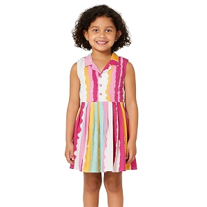 Girls Printed Knee Length Fit and Flare