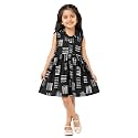 Girls Printed Knee Length Fit and Flare