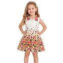 Girls Printed Knee Length Fit and Flare
