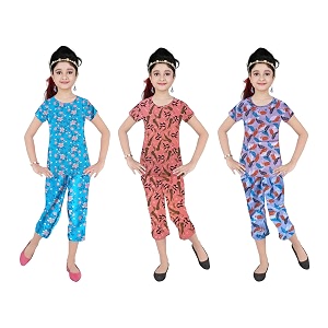 Girls Pure Cotton Casual Round neck regular