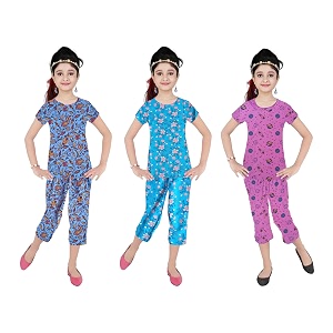 Girls Pure Cotton Casual Round neck regular