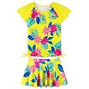 Girls Rash Guard 2 Pieces Bathing Suit UPF50+ Swimsuit with Swimming Skirt Swimwear 2-14Y