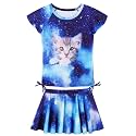 Girls Rash Guard 2 Pieces Bathing Suit UPF50+ Swimsuit with Swimming Skirt Swimwear 2-14Y