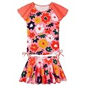 Girls Rash Guard 2 Pieces Bathing Suit UPF50+ Swimsuit with Swimming Skirt Swimwear 2-14Y