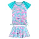 Girls Rash Guard 2 Pieces Bathing Suit UPF50+ Swimsuit with Swimming Skirt Swimwear 2-14Y