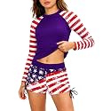 Girls Rash Guard Swimsuits 2 Pieces Long Sleeve Bathing Suits Printed Girls' Swimwear for 6-14Years