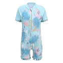 Girls Rash Guard Swimsuits One Piece Bathing Suits for Girls UPF 50+ Sun Protection Short Sleeve Sunsuits Zipper