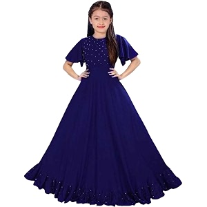 Girls Rayon Calf Length Dress