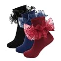 Girls Ruffle Socks Double Lace Turn Cuff Frilly Church Dress Socks