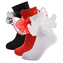 Girls Ruffle Socks Double Lace Turn Cuff Frilly Church Dress Socks