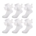 Girls Ruffle Socks Double Lace Turn Cuff Frilly Church Dress Socks