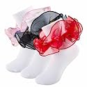 Girls Ruffle Socks Double Lace Turn Cuff Frilly Church Dress Socks