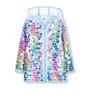Girls Sequin Raincoat Waterproof Reusable Hooded Outwear Rain Jacket