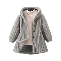 Girls Sherpa Fuzzy Coats Winter Padded Fleece Hooded Jackets Teen Kids Button Open Front Warm Windproof Outwear
