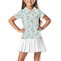 Girls Short Sleeve Golf Shirt 3 Button Up Lapel Collar Tennis Shirts Quick Dry Uniform Athletic Tank Tops for 5-14Y