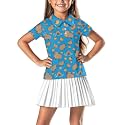 Girls Short Sleeve Golf Shirt 3 Button Up Lapel Collar Tennis Shirts Quick Dry Uniform Athletic Tank Tops for 5-14Y
