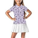 Girls Short Sleeve Golf Shirt 3 Button Up Lapel Collar Tennis Shirts Quick Dry Uniform Athletic Tank Tops for 5-14Y