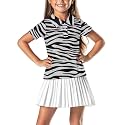Girls Short Sleeve Golf Shirt 3 Button Up Lapel Collar Tennis Shirts Quick Dry Uniform Athletic Tank Tops for 5-14Y